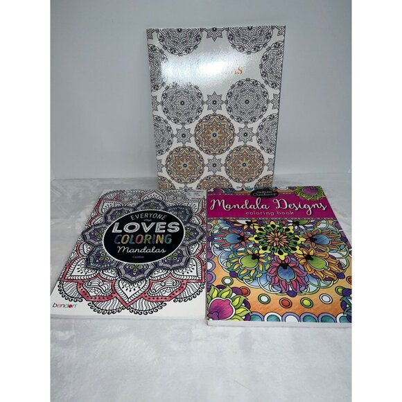 New Adult Mandalas Coloring Books Set of 3 - Picture 2 of 5
